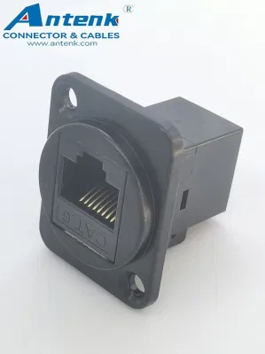 Attacco in linea CAT6 nero RJ45 Keystone Jack