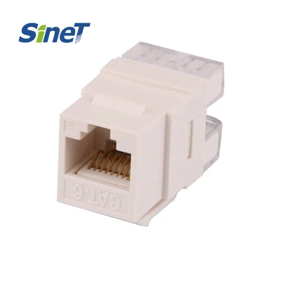 Keystone RJ45 CAT6 8p8c gratuito per la rete di parti di telecomunicazione UTP Jack a 180 gradi UTP Modular Jack