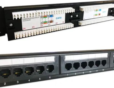 Pannello patch angolo destro schermato FTP a 90 gradi CAT6 CAT6A Rack da 19 pollici a 24 porte