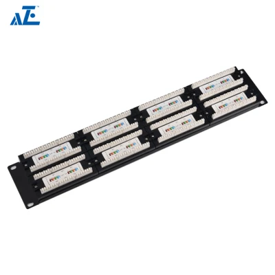 Aze Cina fabbrica Cat5e rack montaggio dati patch pannello Keystone Pannello patch Cat5e per montaggio a parete a 48 porte C5epanel2u48