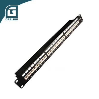 Dati di rete Keystone per montaggio su rack CAT6 Cat5e da 19&quot; Gcabling 1u Connettore femmina 24 48 Cat 6 5e RJ45 UTP per pannello patch Pannello patch Port Ethernet