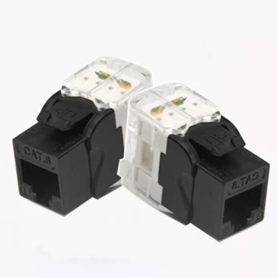 Jack Keystone non schermato RJ45 Cat5e a 180 gradi senza utensili, colore nero Presa Keystone modulare UTP RJ45 Cat5e CAT6 CAT6A