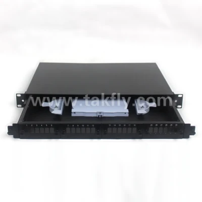 19 rack 1u, 24 porte, patch in fibra ottica per montaggio su rack scorrevole Pannello