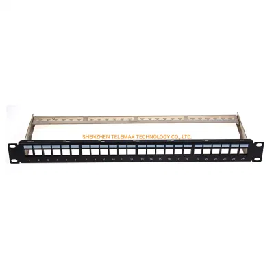 Pannello patch vuoto schermato da 19&quot; con porte 1u STP 24