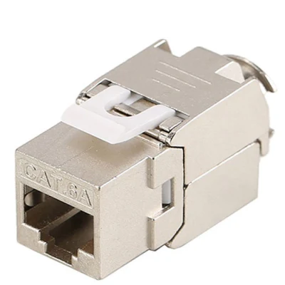 Presa Keystone con schermatura in lega di zinco-alluminio CAT6/CAT6A RJ45 FTP senza utensili da 10 Gigabit