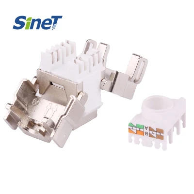 Presa modulare RJ45 Keystone Cat5 schermato a 180 gradi senza utensili STP Martinetto a chiave Cat 5e FTP