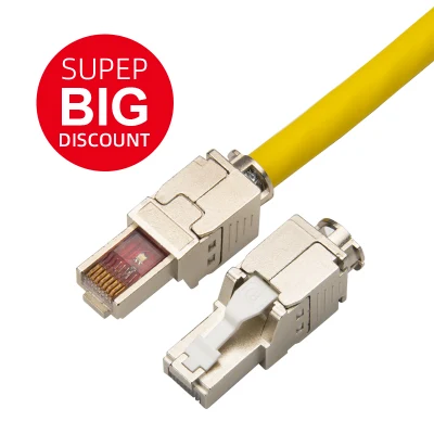 Connettore maschio RJ45 CAT6 CAT6A Cat7 Cat8 con schermatura FTP per LED Placcato oro da 50 micron