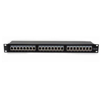 Pannello di rete schermato A 24 porte CAT6A con modulo Luxury