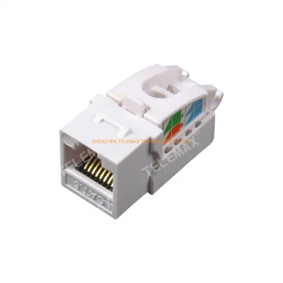 Presa Keystone Cat5e/CAT6/CAT6A modulare a 90 gradi senza utensili