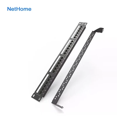 Pannello patch vuoto per porte STP CAT6A per montaggio in rack 1u, 24