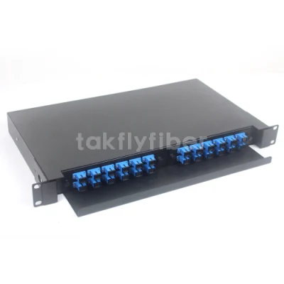Pannello patch in fibra per montaggio su rack a 24 porte FTTH (TK-ODF-R24)