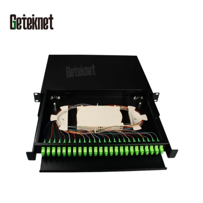 Gcabling 1u 19&quot; montaggio in rack tipo scorrevole ODF Fibre Patch Panel 24 fibre