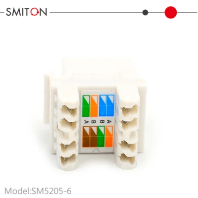 Modulo Keystone CAT6 per jack modulare RJ45 di colore bianco