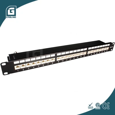 Gcabling FTP 1u CAT6 Patch Panel 24 porte pannello rack Con Keystone Modular