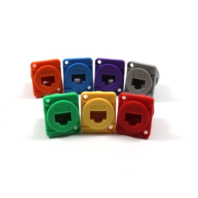 Connettore femmina RJ45 per montaggio a pannello CAT6 colorato per modulo tipo D