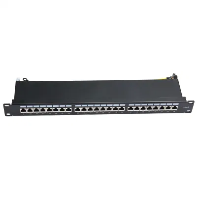 Presa Keystone per pannello patch RJ45 CAT6 per circuito stampato FTP a 24 porte Cavo di messa a terra
