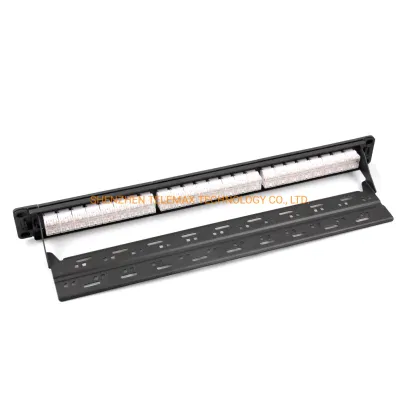 Patch panel Cat 6 a 24 porte completamente caricato UTP incluso Gestione cavi con prese Keystone preinstallate