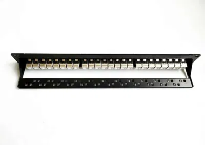 Pannello patch Ethernet CAT6 cat6 Cat5 1u per montaggio in rack da 19&quot; Keystone UTP RJ45 Data Server 48 porte LAN 24 porte Pannello patch di rete