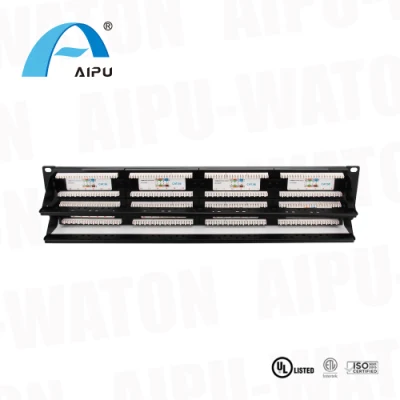 Pannello patch Cat5e a 48 porte, pannello patch Cat5e per montaggio in rack orizzontale da 19&quot;, pannello per montaggio a parete 2u, tipo Ethernet RJ45 110, compatibile 568A/568b, nero, Cablewhere