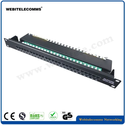 Pannello patch dati e voce per montaggio su rack 1u a 25 porte