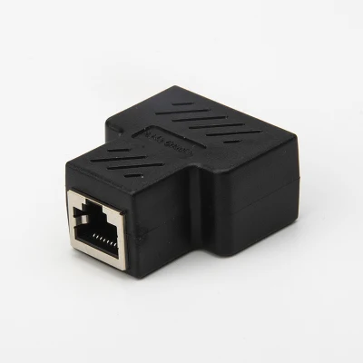 Adattatore connettore splitter per porte accoppiatore di rete da 1 a 2 socket Prolunga cavo Ethernet 8p3t accoppiatore RJ45
