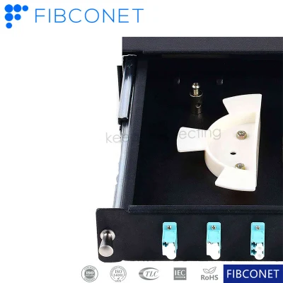 FTTH 19&quot; montaggio in rack LC DX a 24 porte in fibra ottica Pannello patch ODF con adattatore