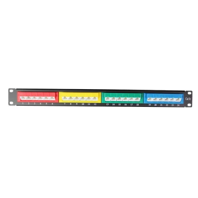 Patch panel 24 porte colorate da 19&quot; UTP Cat5e 1u Pannello