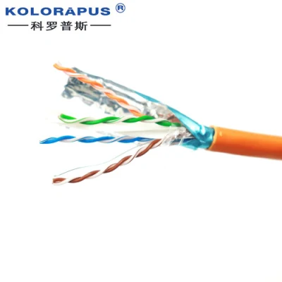 CAVO LAN CAT6 FTP a coppia intrecciata cavo router Ethernet di rete FTP solido 23AWG CAT6 DA 1000 PIEDI, 550 MHz, cavo RJ45 arancione in PVC