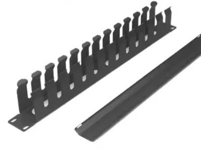 Rack di rete da 19&quot;, distribuzione cavi orizzontale 1u, gestione cavi Gestione dei cavi in rack metallico