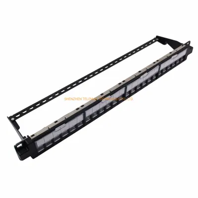 Pannello patch FTP UTP di rete 1u per montaggio in rack, 24 porte Per jack Keystone CAT6 con parapolvere trasparente