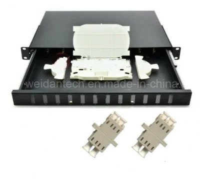 Pannello patch in fibra ottica per montaggio in rack da 19&quot; 1u a 24 porte