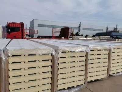 Sandwich in metallo PPGI con larghezza trapezoidale verticale isolata 1000mm 1150mm 50mm/60mm/80mm Pannello per celle bianche per celle frigorifiere rivestimenti per pareti materiali per soffitti