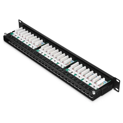 Barra di gestione dei cavi 1ru a 48 porte inclusa pannello patch CAT6 tipo 110