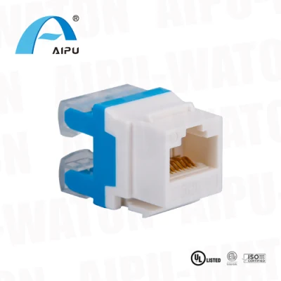 Jack Keystone RJ45 Cat5e [registrazione UL] senza schermatura e senza utensili, con punch-down Keystone Stativo e 90 gradi con schema di cablaggio a colori per parete Pannello di uscita piastra