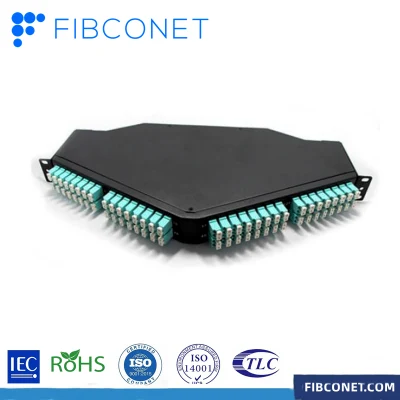 Pannello patch angolato con breakout da 128f a 16 porte MTP/MPO a LC