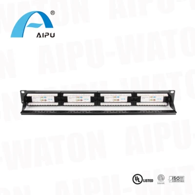 Patch di alta qualità per montaggio in rack schermato da 0,5 u, 24 porte, 1 u. Cablaggio di rete etl UL 3p CAT6 CAT6A con pannello Cat5e caricato Cablaggio UTP Commscope Panduit Siemon