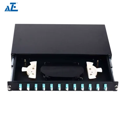 Rack per server con pannello patch in fibra ottica scorrevole Aze 1u Premium Montato-Of1umapanel3