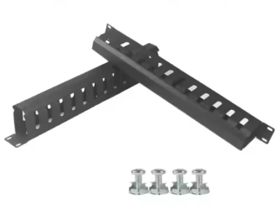 pannello patch vuoto a 24 porte 1u, con pannello di gestione dei cavi posteriore