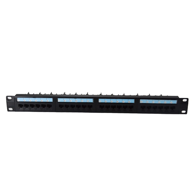 High Quality 1u 19&quot; Cat5e Network UTP Unshielded 24 Port Patch Panel with Back Bar
