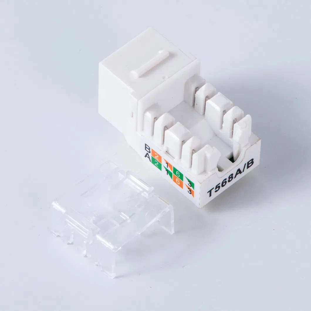 Gcabling UTP Keystone Jack Wall Plate Data Outlet Insert Modular Socket RJ45 Cat5e CAT6 CAT6A Punch Down Networking 568A 568b Ethernet Keystone