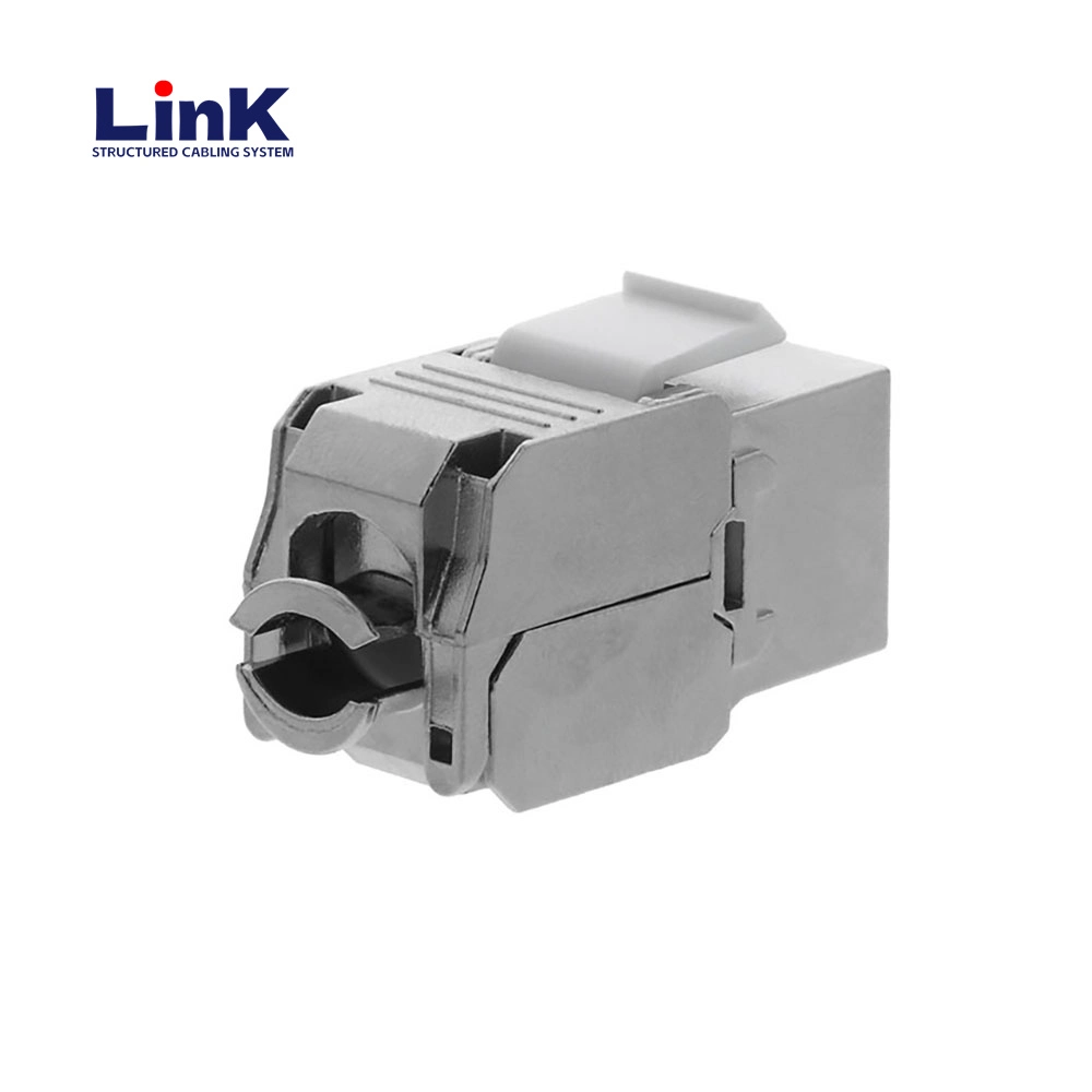 Toolless RJ45 Jack Zinc Alloy Module CAT6A Keystone Jack