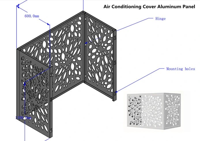 Exterior Air Conditioner Cover Cladding Perforated Aluminium Wall Panels