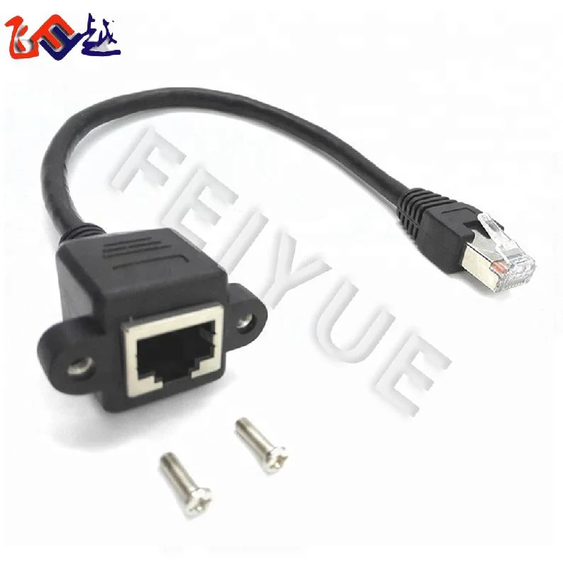 UTP/STP/FTP/SFTP Cat5e CAT6 RJ45 Panel Mount Cable Male to Female