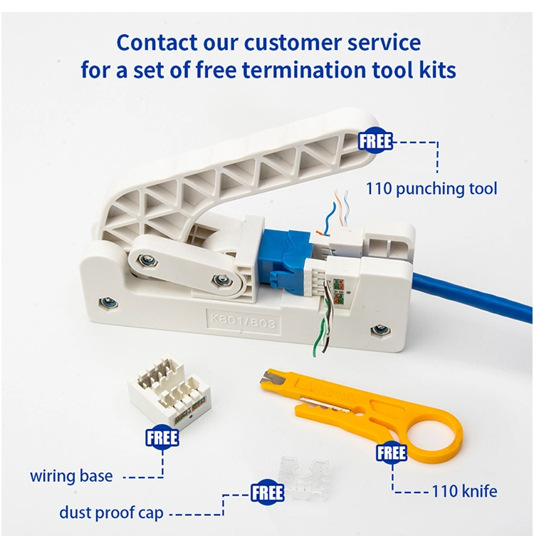 Cat 6 Unshielded Modular Punch Down 180 Degree Keystone Jack RJ45 8p8c Cat5e CAT6 CAT6A UTP Modular Jack