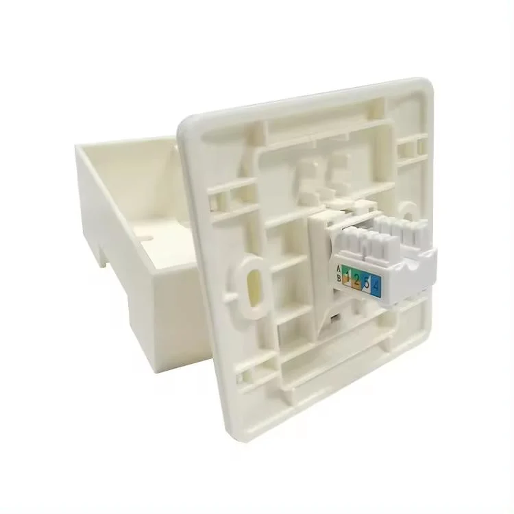 86*86 Network 2 Port Network Face Plate for RJ45 Keystone Jack and Modular Inserts Socket Wall Face Plate