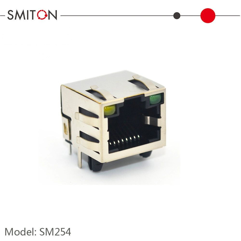 RJ45 Connector 8p8c Shielded 1 Port PCB Modular Ethernet RJ45 Jack