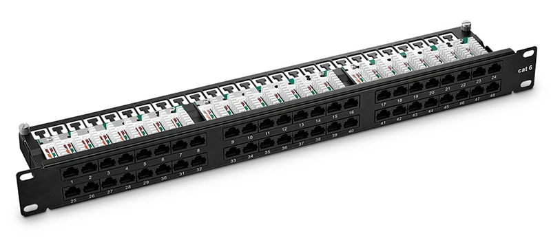 48-Port 1ru Cable Management Bar Included CAT6 110-Style Patch Panel