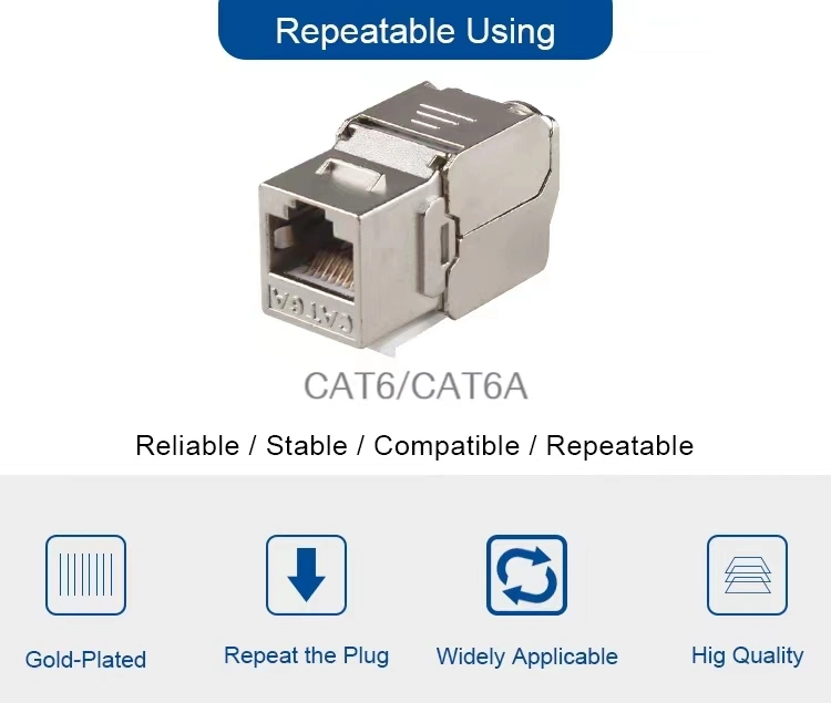 RJ45 Toolless STP CAT6A Module FTP connector CAT6 Keystone Jack Gold Plated