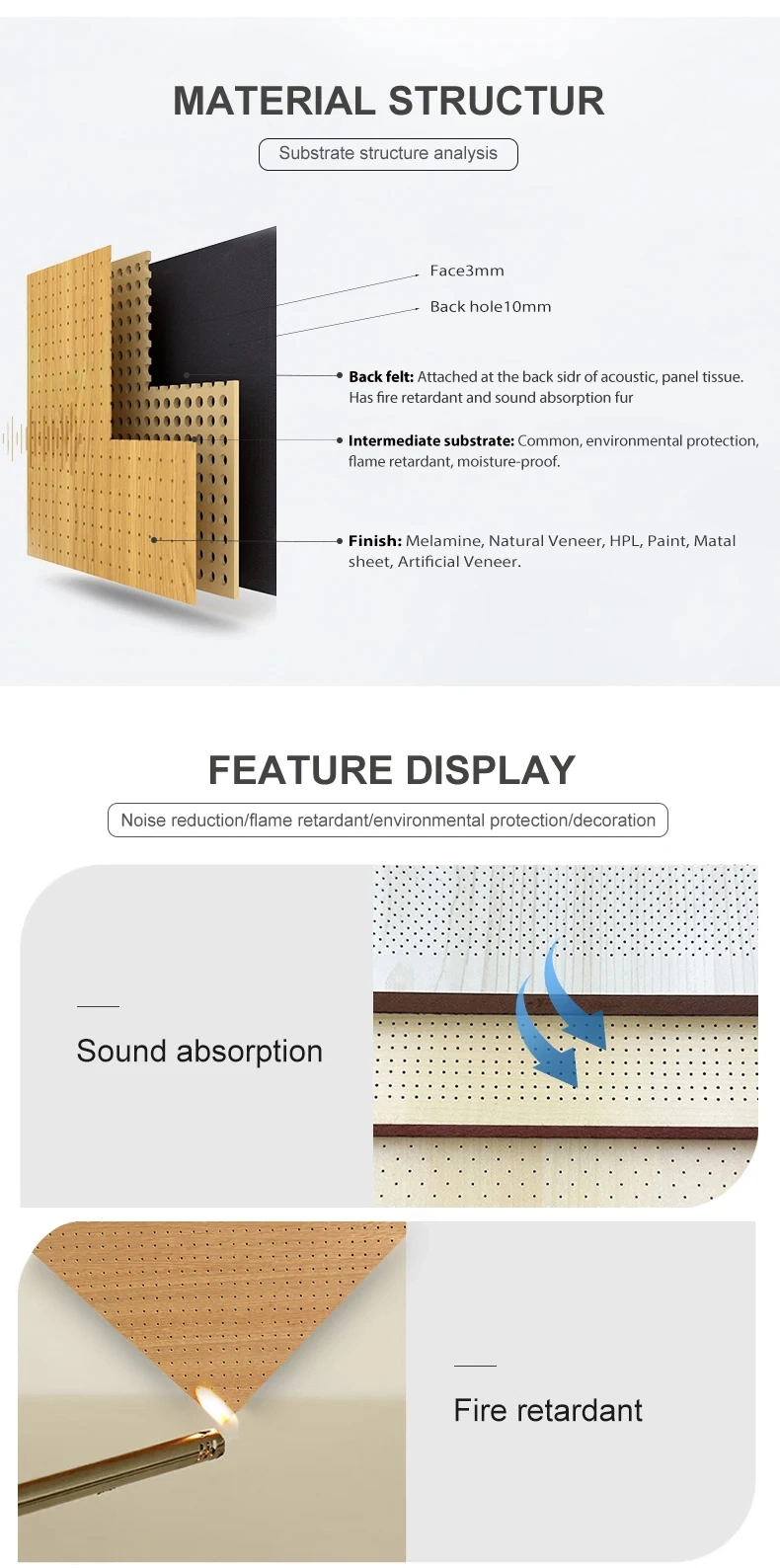 Sound Insulation Wooden Perforated Acoustic Panel