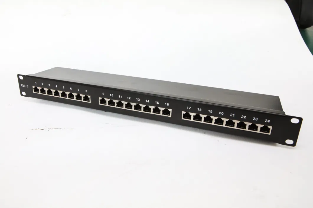 Ca. T6 Patch Panel 24 Ports 90 Degree FTP Cat5e CAT6A